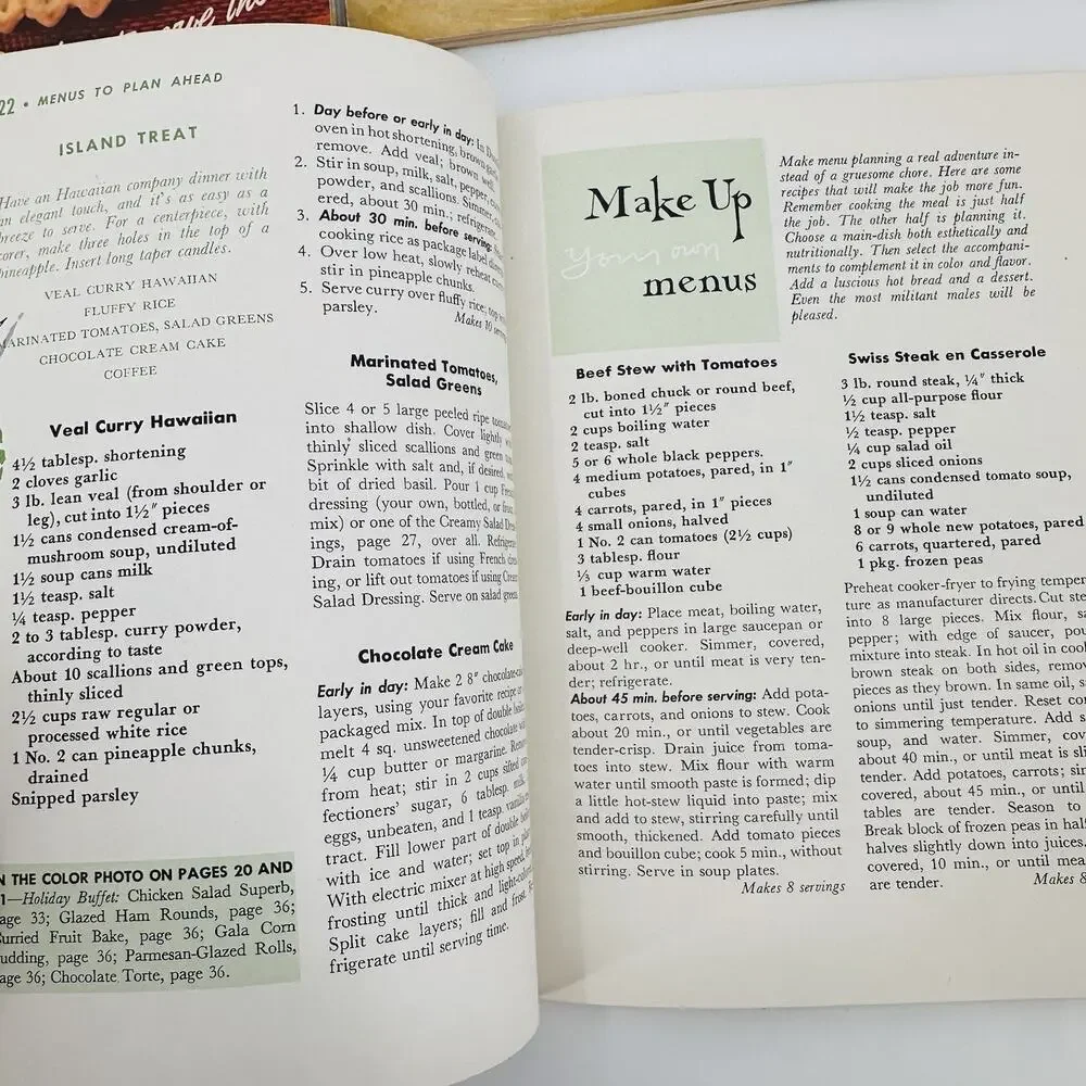 Vintage Good Housekeeping's Company Meals & Buffets Pie CIA CASSEROLE Cookbooks